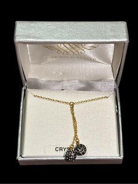 Fine Gold-Plated Genuine Crystal Ball Necklace